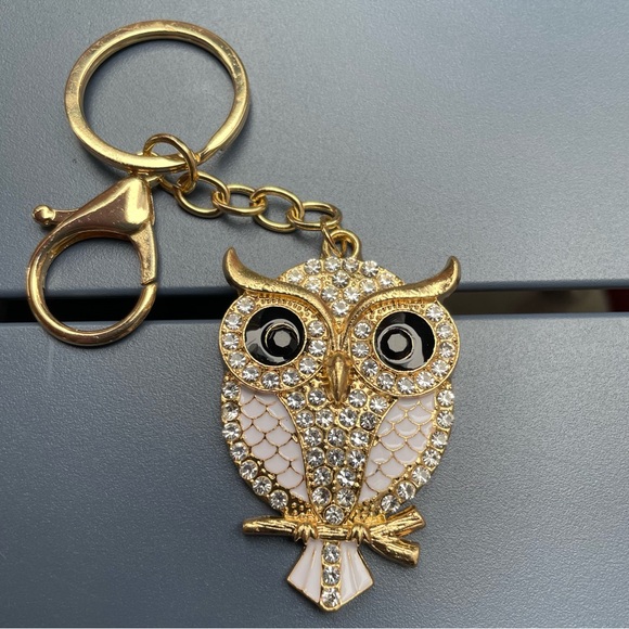 Accessories - Crystal Owl Bag Charm/Keychain NEW